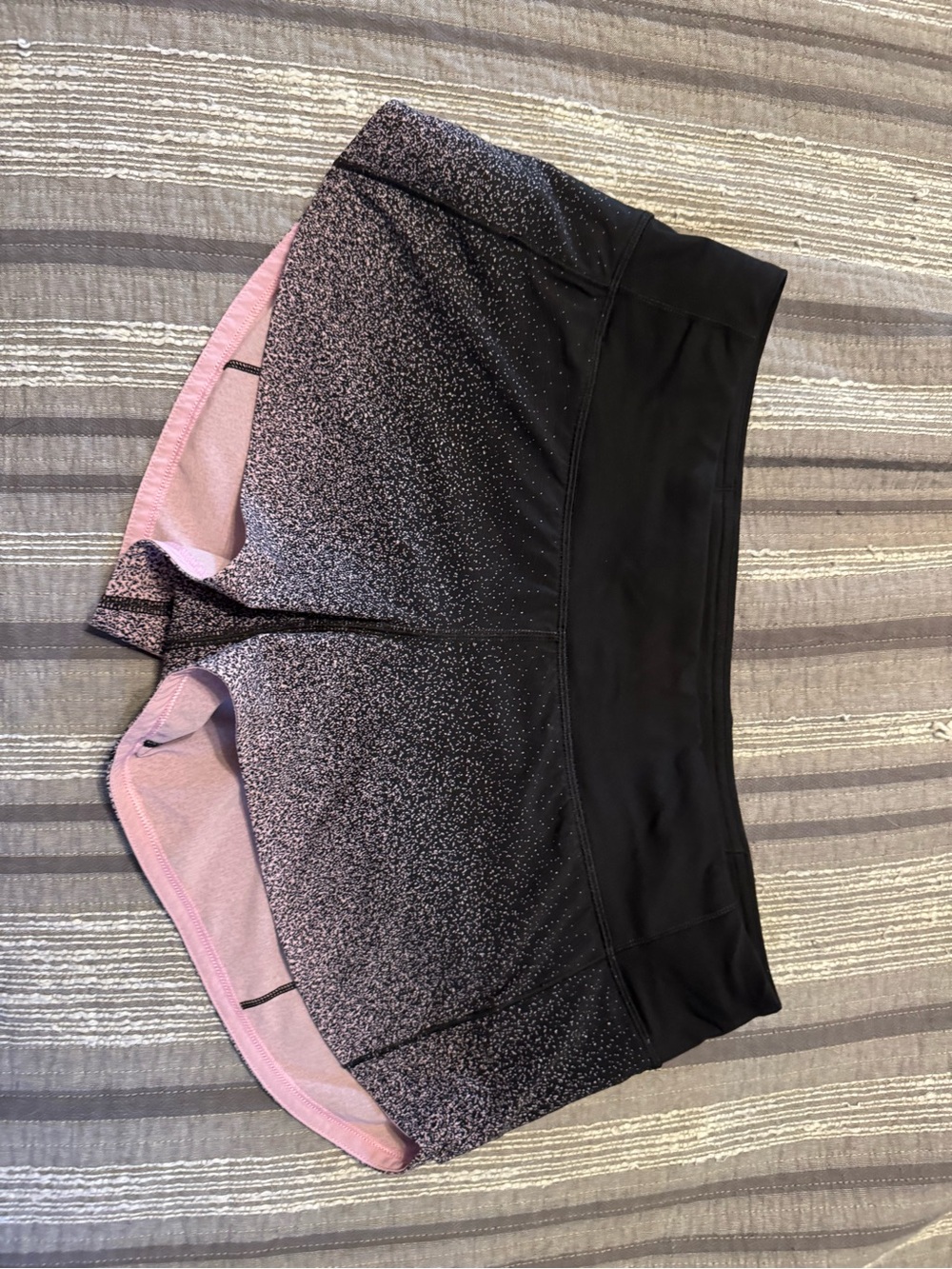 lululemon athletica Black with Pink Ombre Athletic Shorts